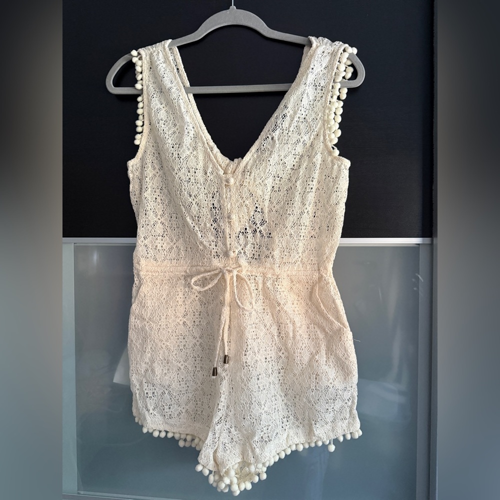 6 Shore Road Moonlight White Lace Romper